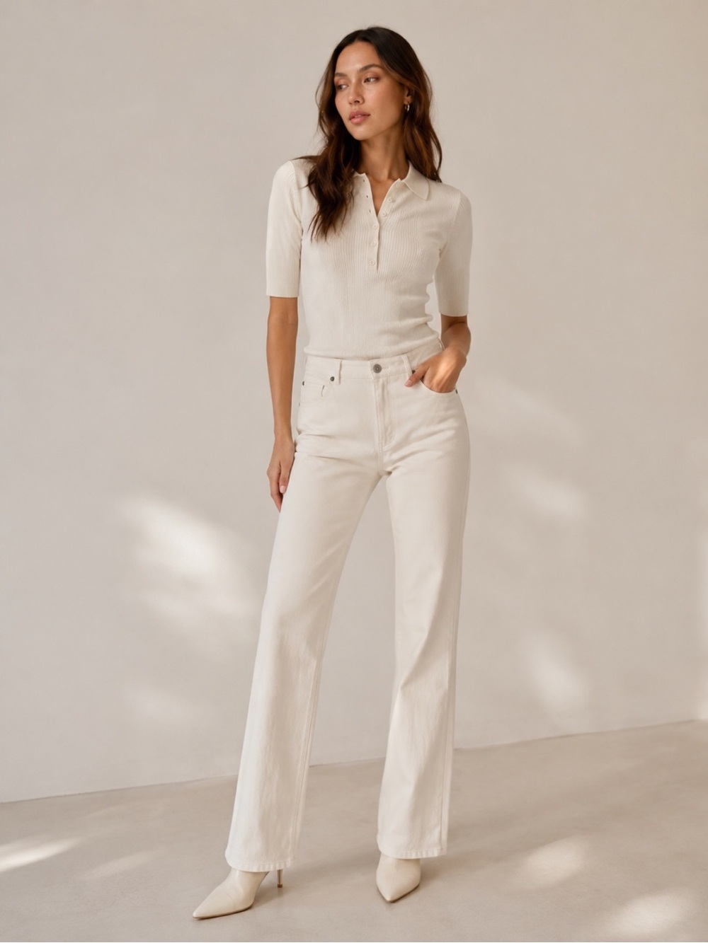 VTG St. John Ivory Straight Leg Jean | Mid Rise Denim | Minimalist Classic NWOT